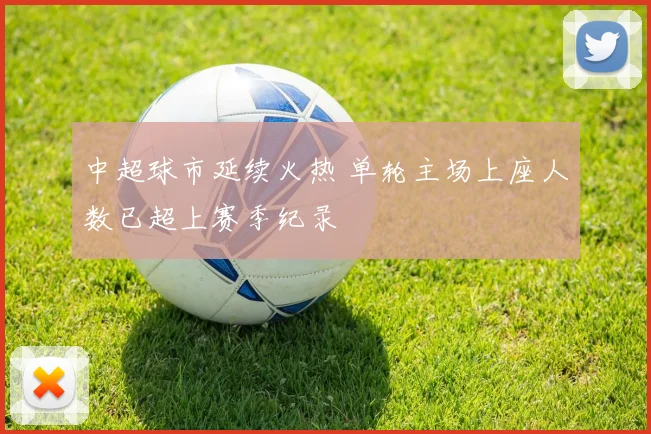 中超球市延续火热 单轮主场上座人数已超上赛季纪录